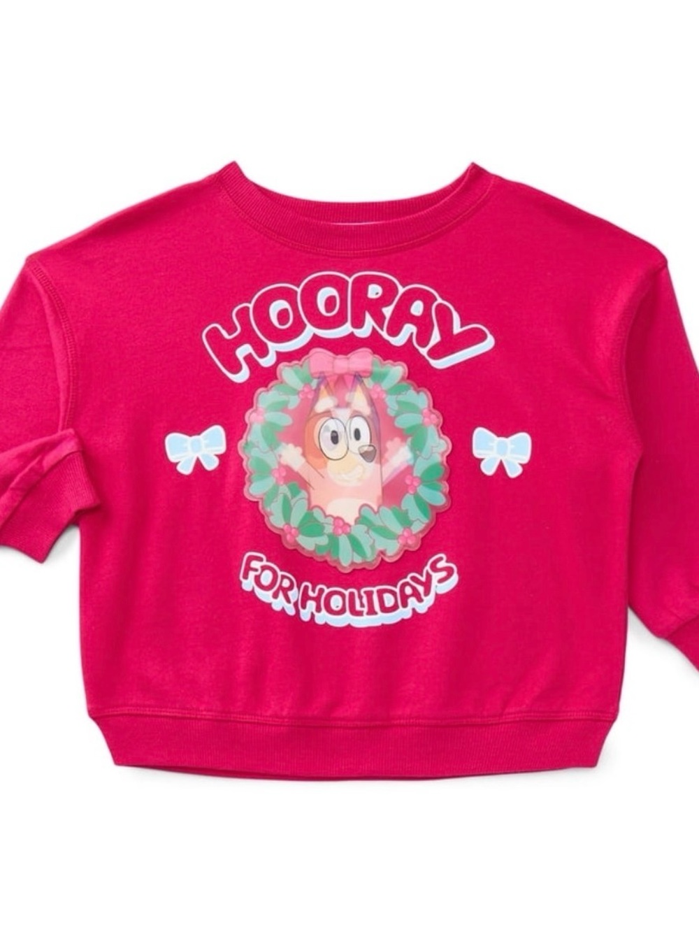 Girls' Bright Pink 'Hooray for Holidays' Graphic Sweatshirt